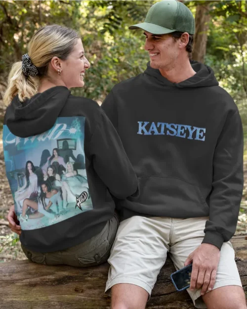 model wearing Katseye Wild Hoodie 2026 official