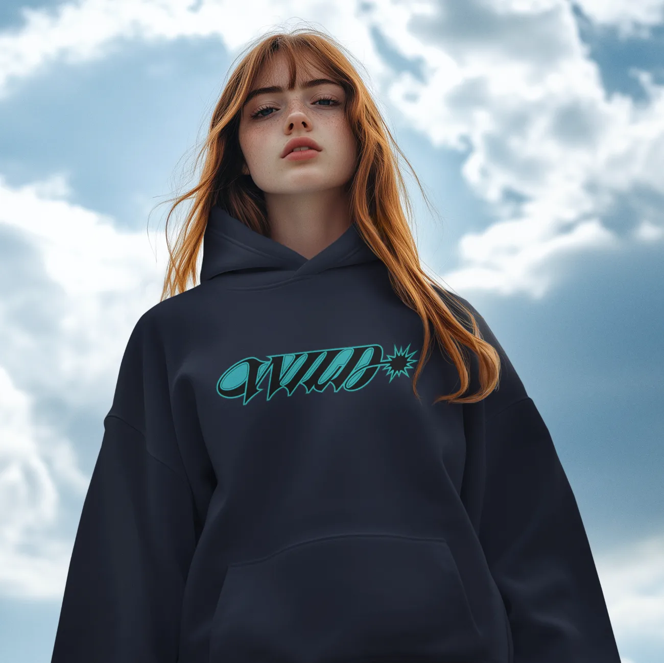 model wearing Katseye Wild Hoodie 2026 official